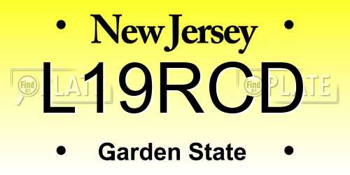 L19RCD New Jersey License Plate