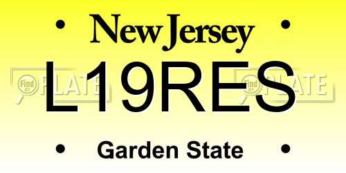 L19RES New Jersey License Plate