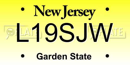 L19SJW New Jersey License Plate