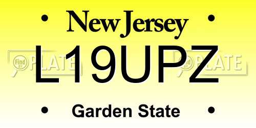 L19UPZ New Jersey License Plate