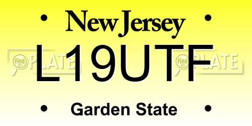 L19UTF New Jersey License Plate