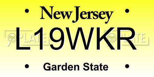 L19WKR New Jersey License Plate