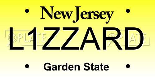 L1ZZARD New Jersey License Plate