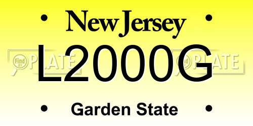 L2000G New Jersey License Plate