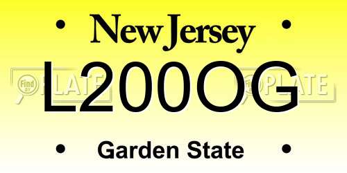 L200OG New Jersey License Plate