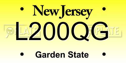 L200QG New Jersey License Plate