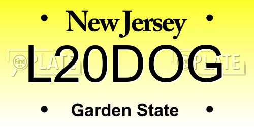 L20DOG New Jersey License Plate