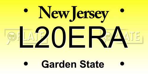 L20ERA New Jersey License Plate