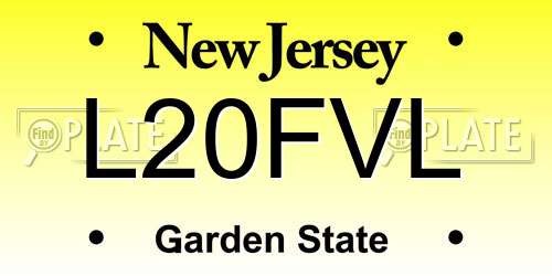 L20FVL New Jersey License Plate