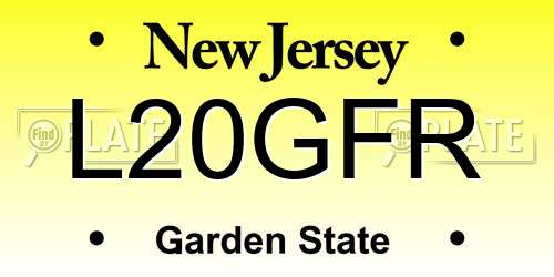 L20GFR New Jersey License Plate