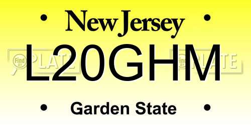 L20GHM New Jersey License Plate