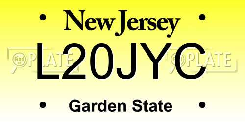 L20JYC New Jersey License Plate