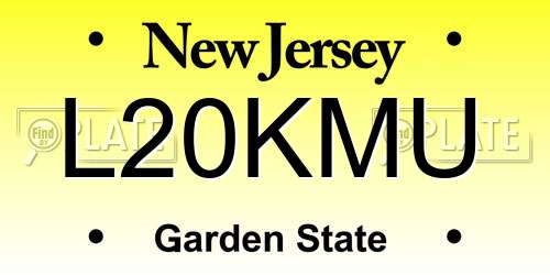 L20KMU New Jersey License Plate