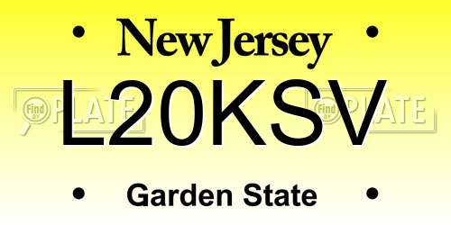 L20KSV New Jersey License Plate