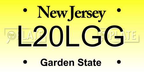 L20LGG New Jersey License Plate