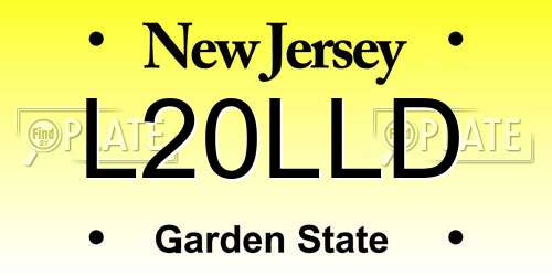 L20LLD New Jersey License Plate