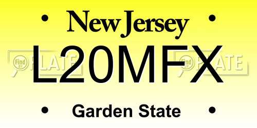 L20MFX New Jersey License Plate