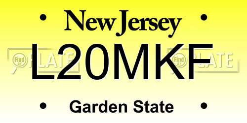 L20MKF New Jersey License Plate