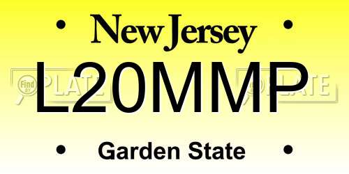 L20MMP New Jersey License Plate