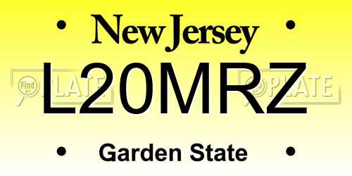 L20MRZ New Jersey License Plate