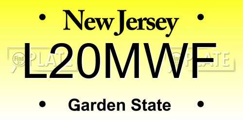 L20MWF New Jersey License Plate