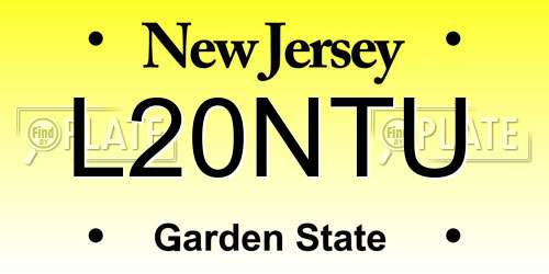 L20NTU New Jersey License Plate