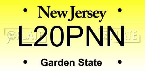 L20PNN New Jersey License Plate