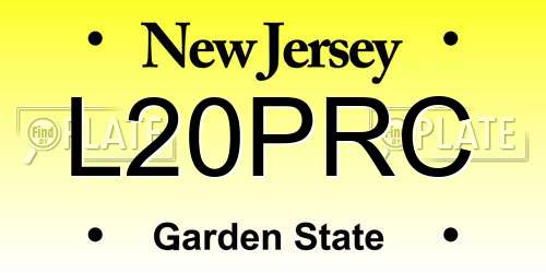 L20PRC New Jersey License Plate