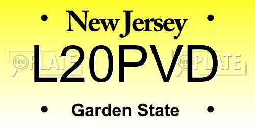 L20PVD New Jersey License Plate