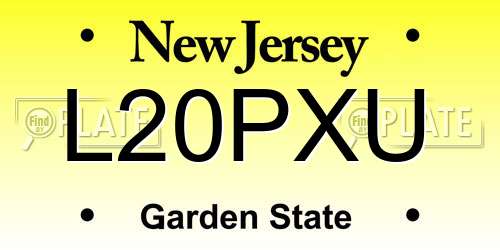 L20PXU New Jersey License Plate