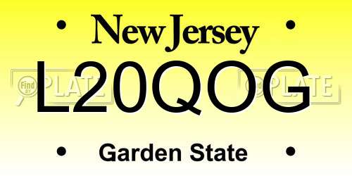 L20QOG New Jersey License Plate