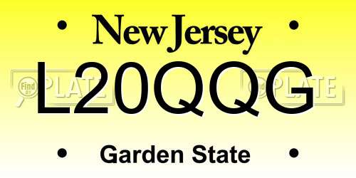 L20QQG New Jersey License Plate
