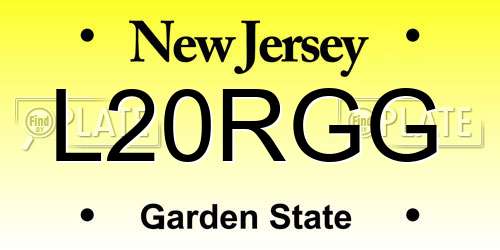 L20RGG New Jersey License Plate