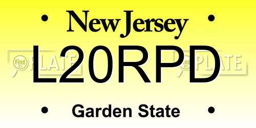 L20RPD New Jersey License Plate