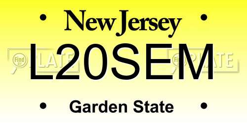 L20SEM New Jersey License Plate