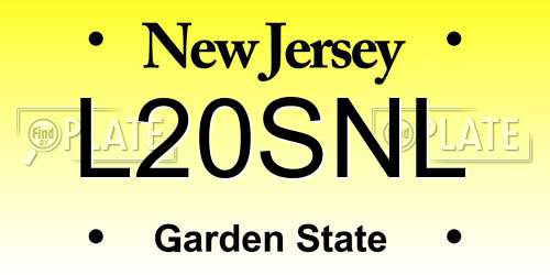 L20SNL New Jersey License Plate