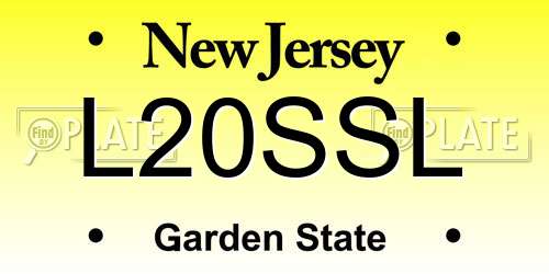 L20SSL New Jersey License Plate