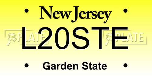 L20STE New Jersey License Plate