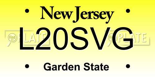 L20SVG New Jersey License Plate