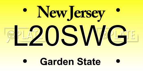 L20SWG New Jersey License Plate