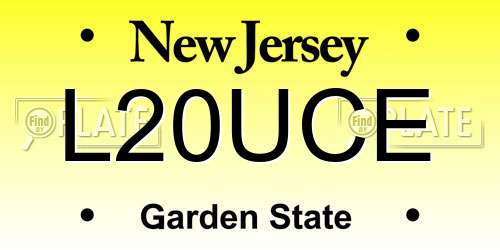 L20UCE New Jersey License Plate