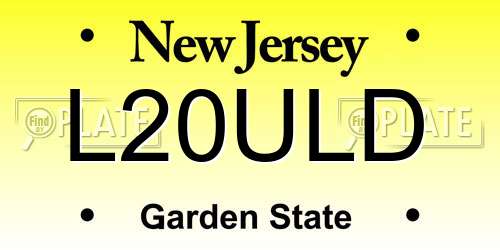 L20ULD New Jersey License Plate