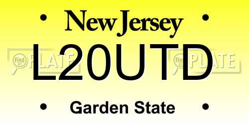 L20UTD New Jersey License Plate