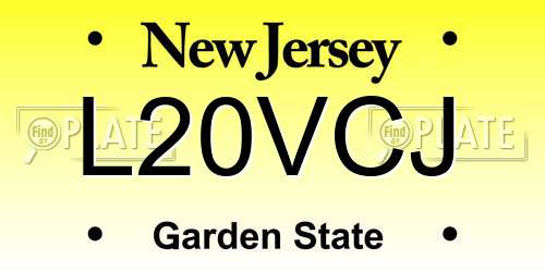 L20VCJ New Jersey License Plate