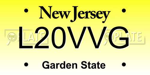 L20VVG New Jersey License Plate