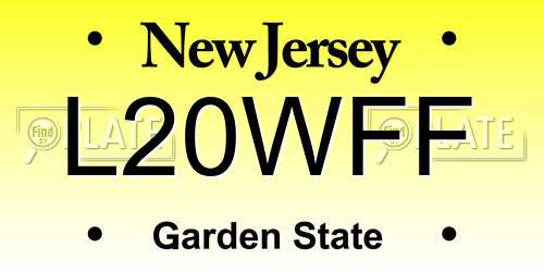 L20WFF New Jersey License Plate