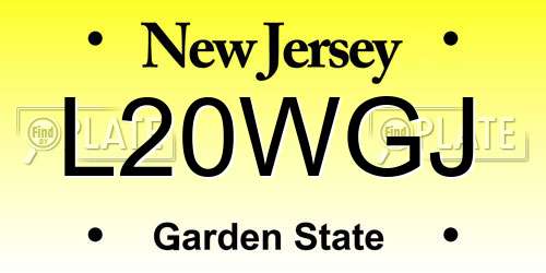 L20WGJ New Jersey License Plate