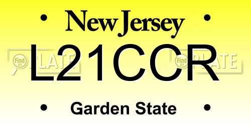 L21CCR New Jersey License Plate