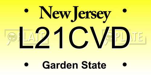 L21CVD New Jersey License Plate