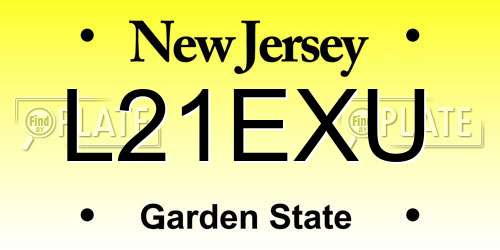L21EXU New Jersey License Plate